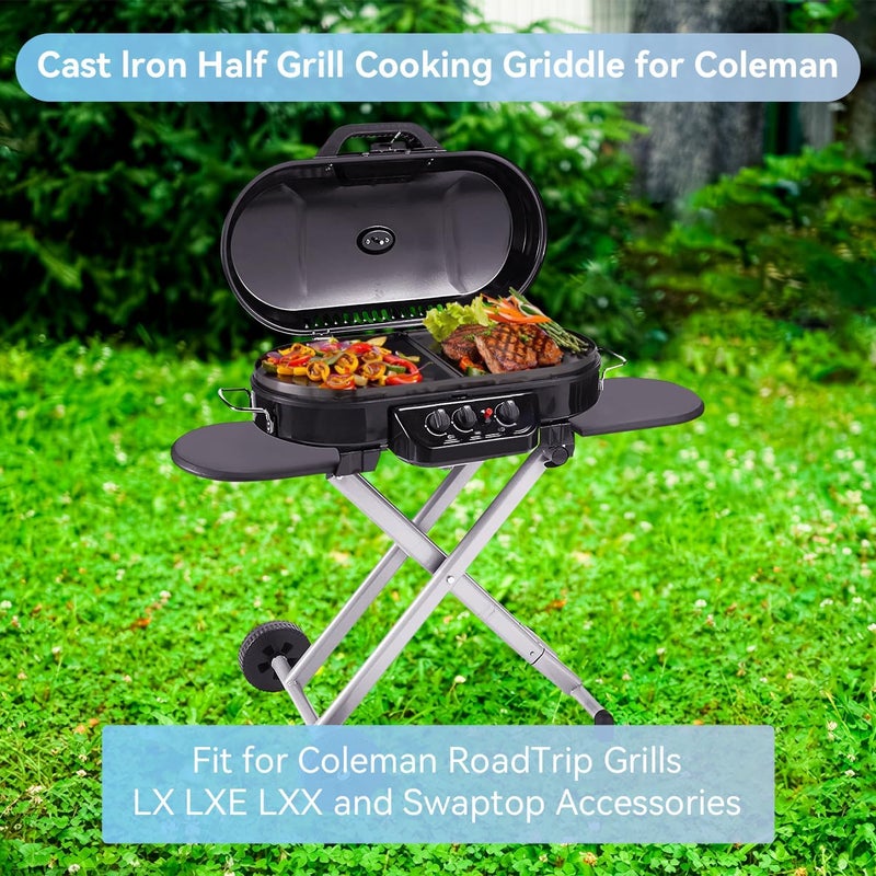 FORYEYC 13 x 12.4" Cast Iron Griddle for Coleman Roadtrip 285, 225 table top Grill Replacement Parts, Cooktop LX LXE LXX, Griddle part for Coleman X-cursion Grill Plate - Image 3
